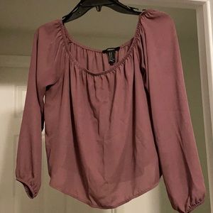 FOREVER 21 Sheer Off Shoulder Blouse